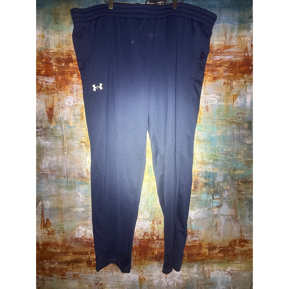Under Armour Mens 5XL Navy Blue Loose Fit Fleece Jogger Pants Sweatpants NEW